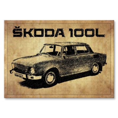 Poster metal Skoda 100L gift