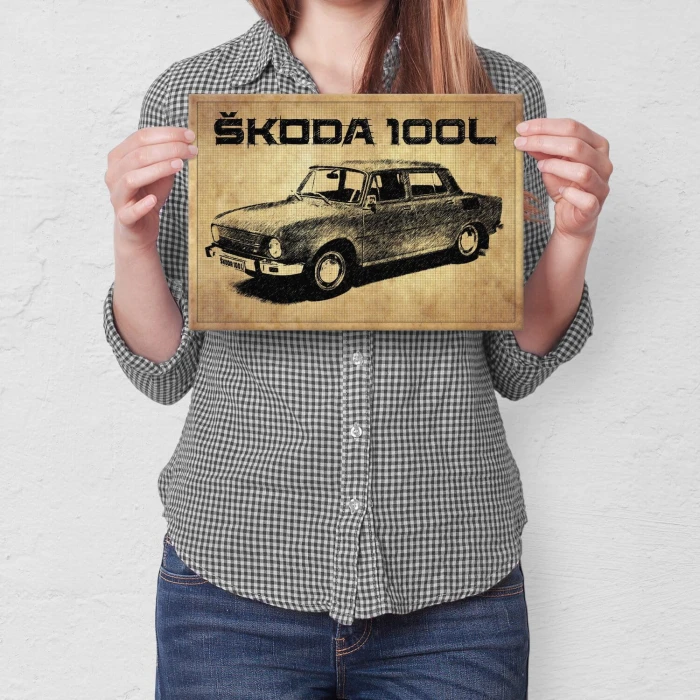 Poster metal Skoda 100L gift