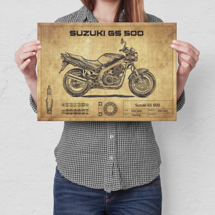 Plakat metalowy Suzuki GS 500 Prezent