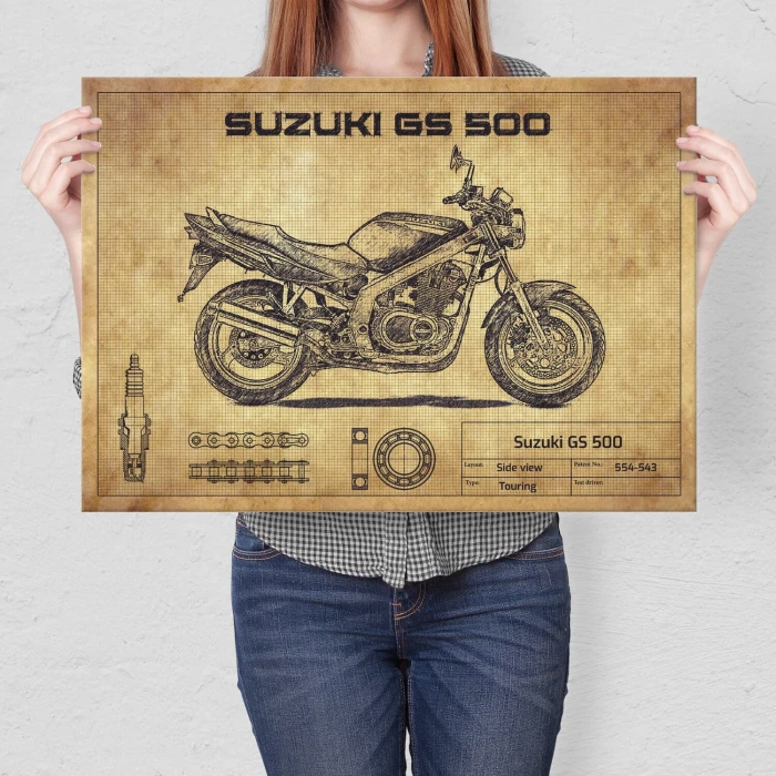 Plakat metalowy Suzuki GS 500 Prezent