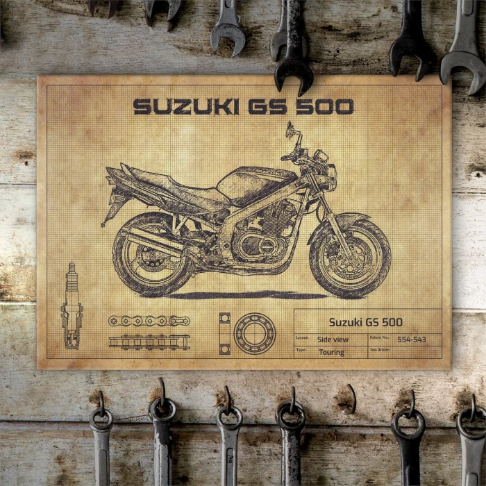 Plakat metalowy Suzuki GS 500 Prezent