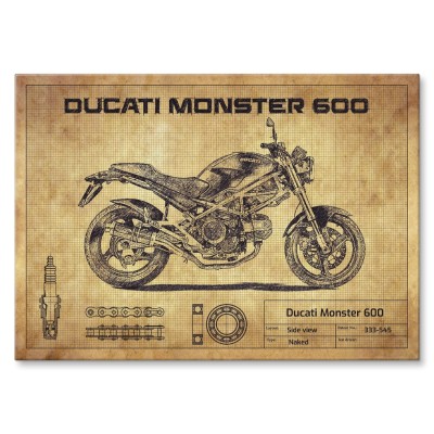Plakat metalowy Ducati Monster 600 Prezent