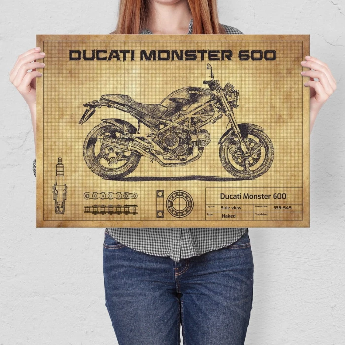 Plakat metalowy Ducati Monster 600 Prezent