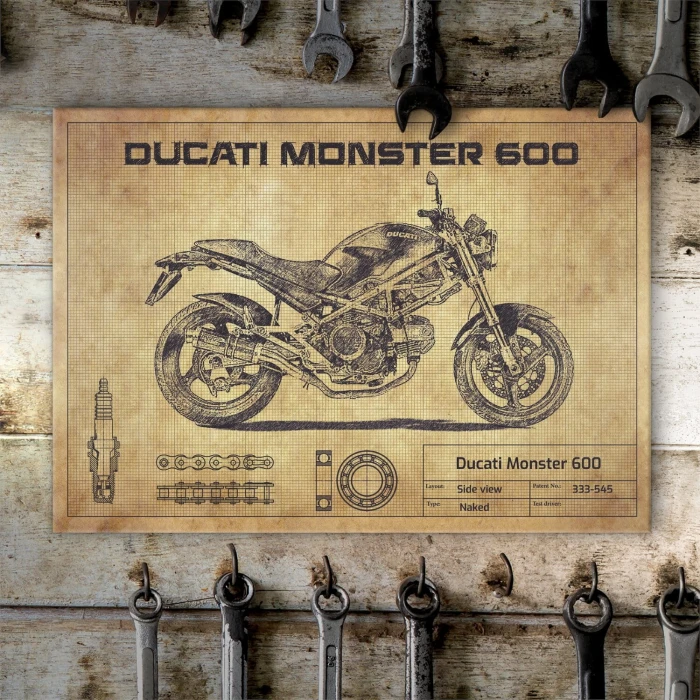 Plakat metalowy Ducati Monster 600 Prezent