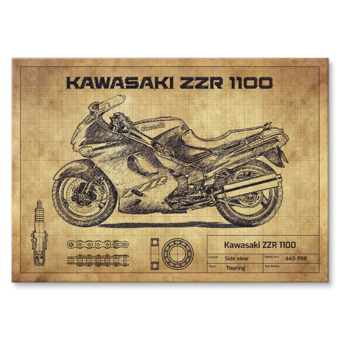 Plakat metalowy Kawasaki ZZR1100 Prezent