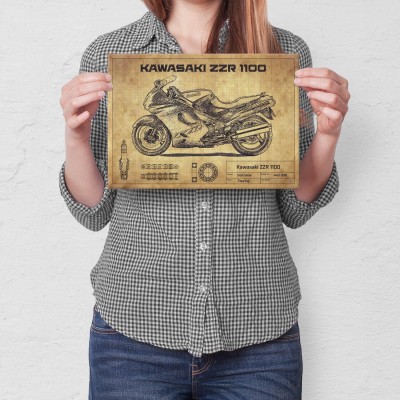 Poster metal Kawasaki ZZR1100 gift