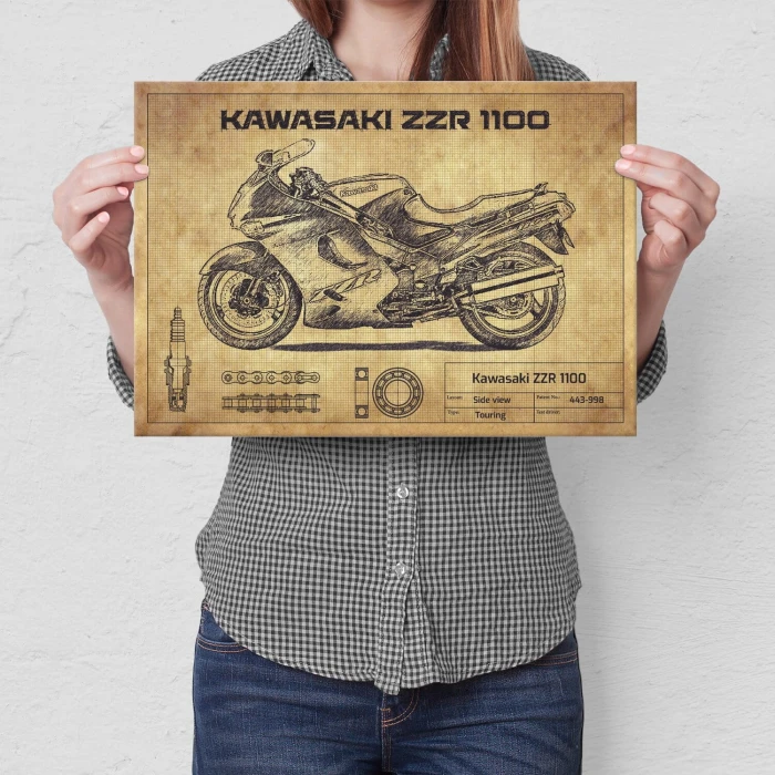 Plakat metalowy Kawasaki ZZR1100 Prezent