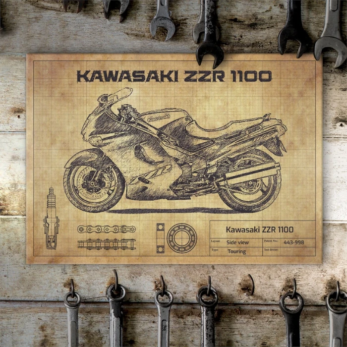 Poster metal Kawasaki ZZR1100 gift