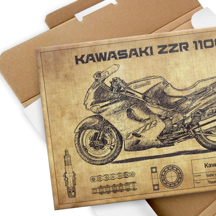 Poster metal Kawasaki ZZR1100 gift