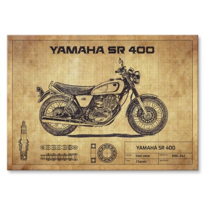 Plakat metalowy Yamaha SR 400 Prezent