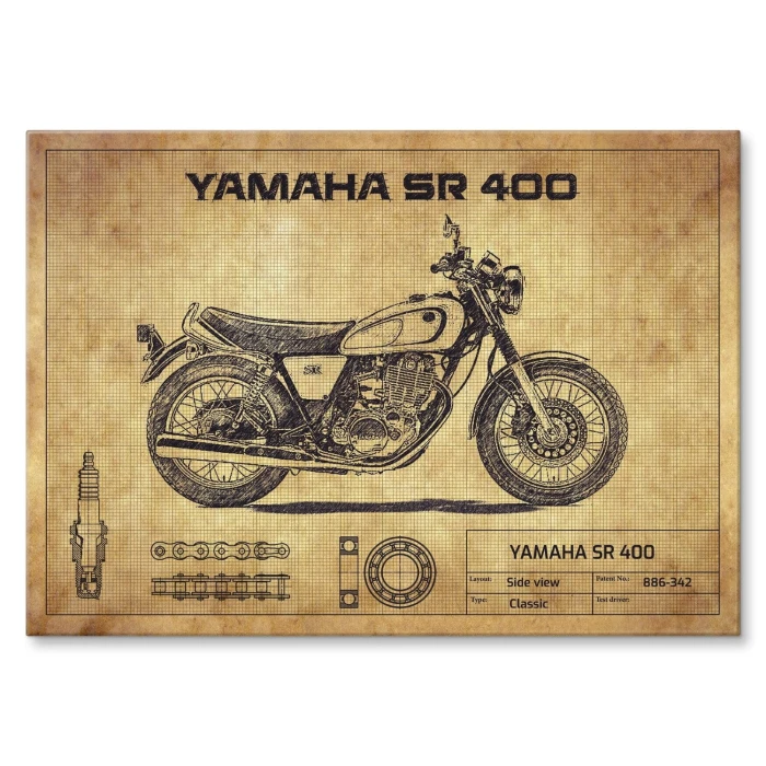 Poster metal Yamaha SR 400 gift