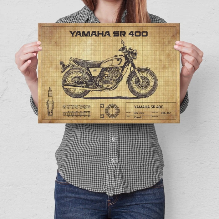 Poster metal Yamaha SR 400 gift