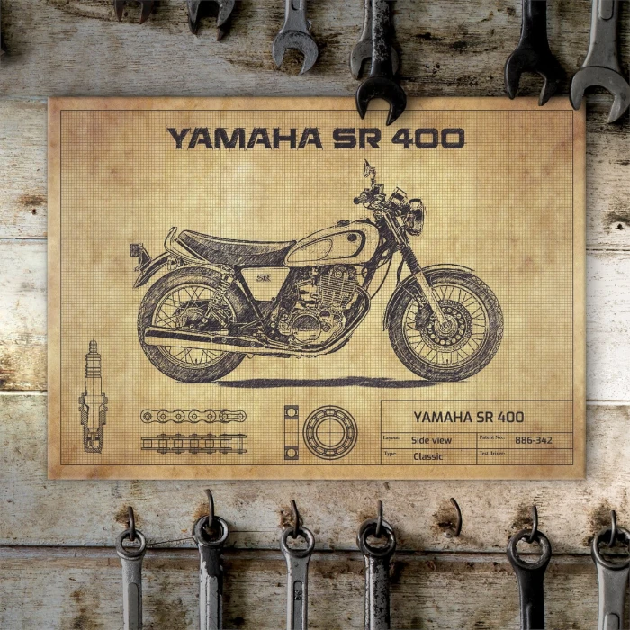 Plakat metalowy Yamaha SR 400 Prezent