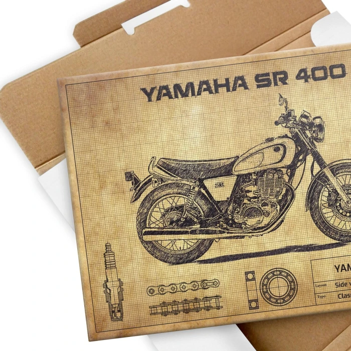 Plakat metalowy Yamaha SR 400 Prezent