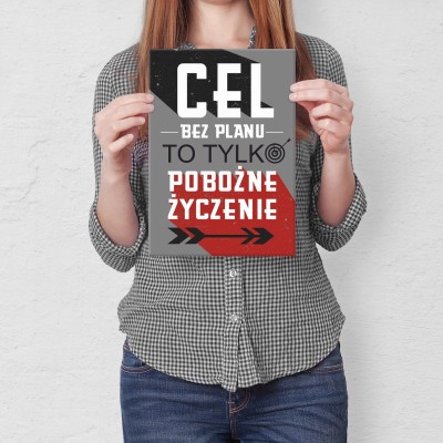 Plakat metalowy cel bez planu Prezent