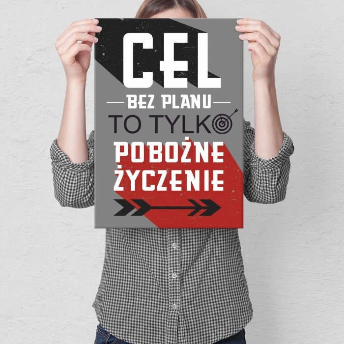 Plakat metalowy cel bez planu Prezent