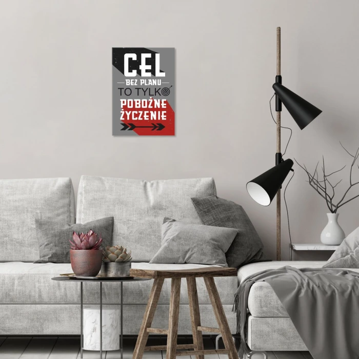 Plakat metalowy cel bez planu Prezent