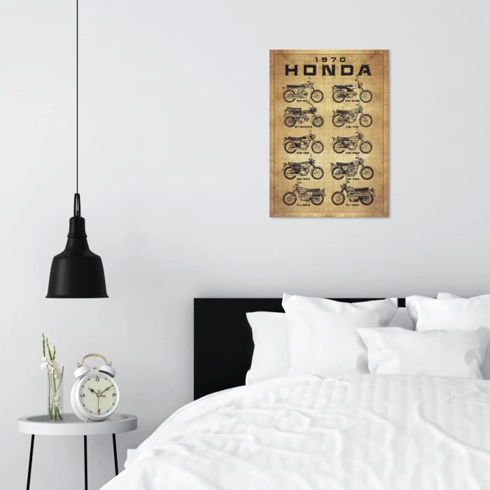 Poster metal honda models 1970 gift