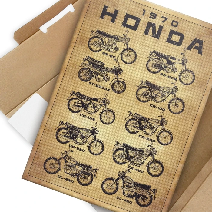 Poster metal honda models 1970 gift