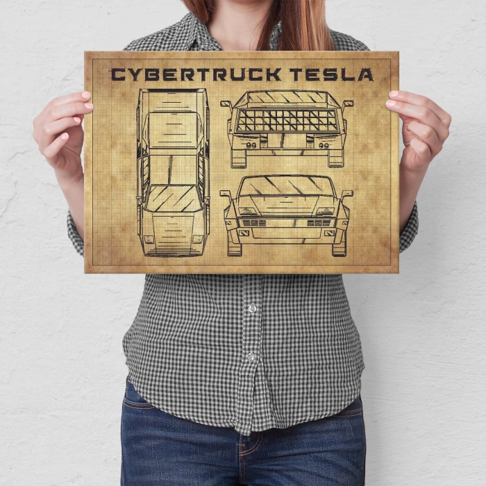 Poster metal cybertruck tech gift