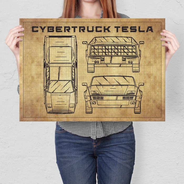 Poster metal cybertruck tech gift