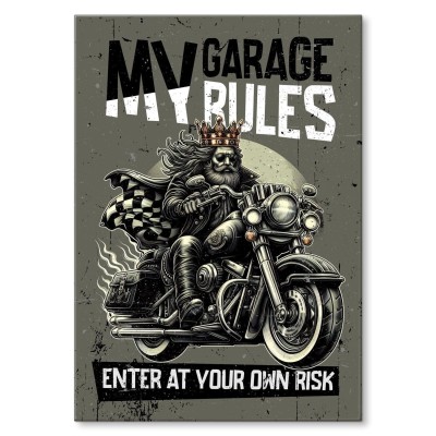 Poster metal my garage king gift