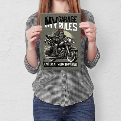 Poster metal my garage king gift