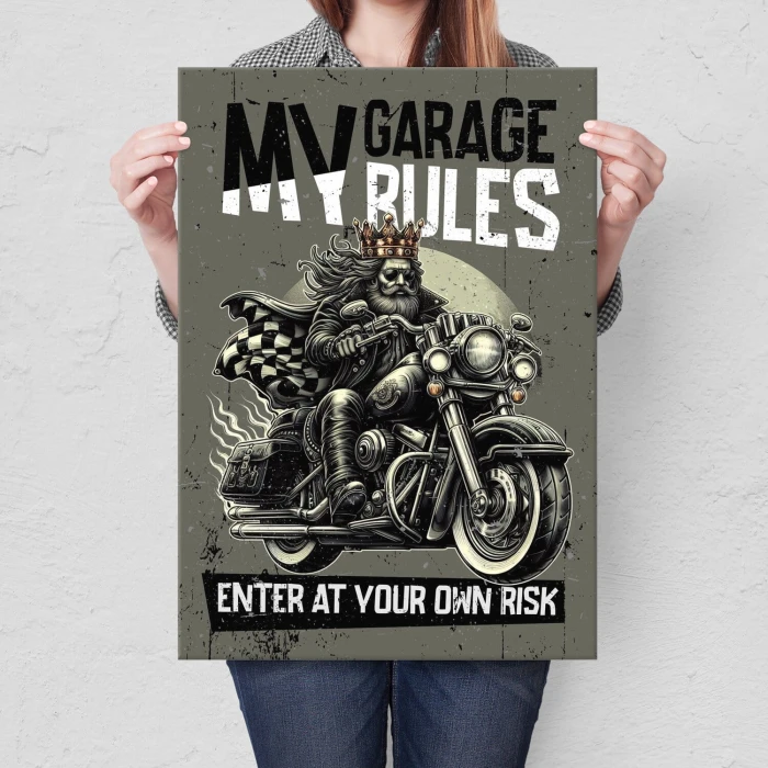Poster metal my garage king gift