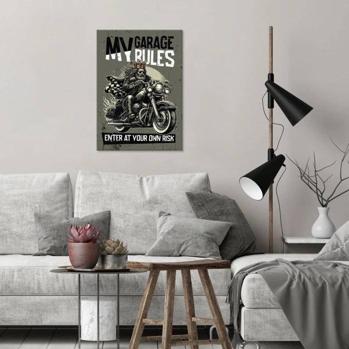 Poster metal my garage king gift