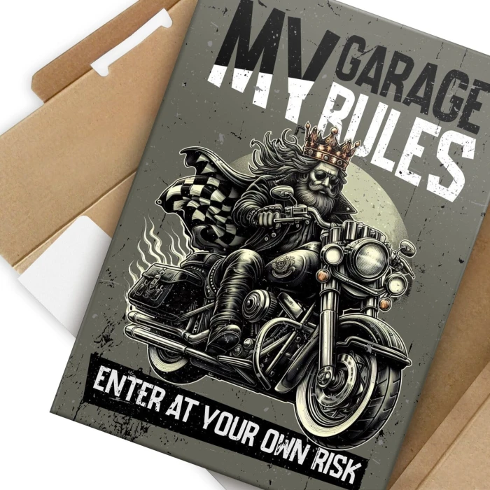 Poster metal my garage king gift