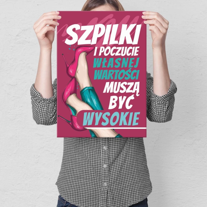 Plakat metalowy szpilki i poczucie wartości Prezent