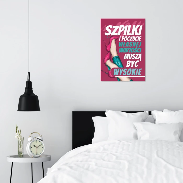 Plakat metalowy szpilki i poczucie wartości Prezent