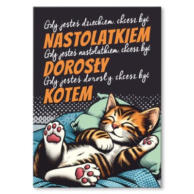 Plakat metalowy chcesz być kotem Prezent