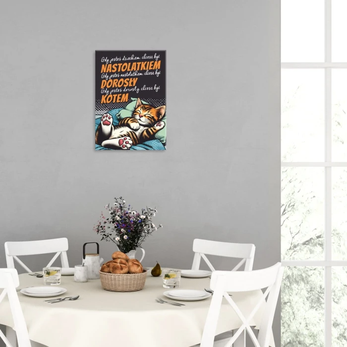 Plakat metalowy chcesz być kotem Prezent