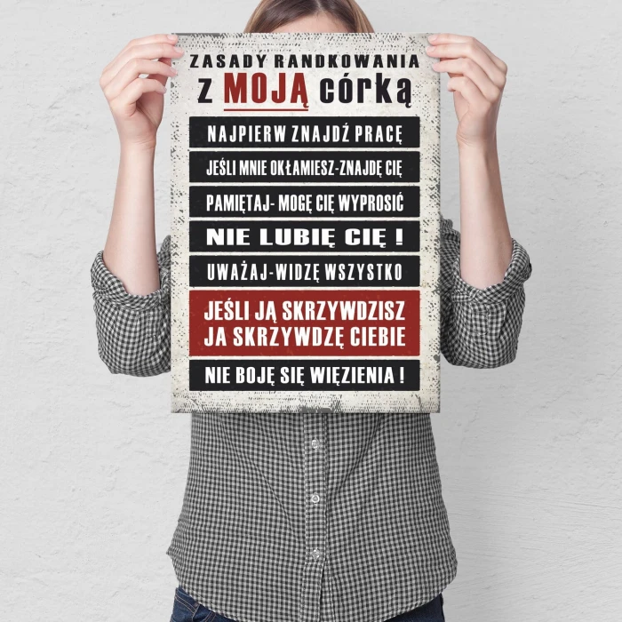 Poster metal zasady randkowania gift