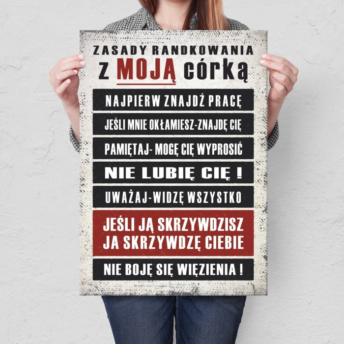 Poster metal zasady randkowania gift