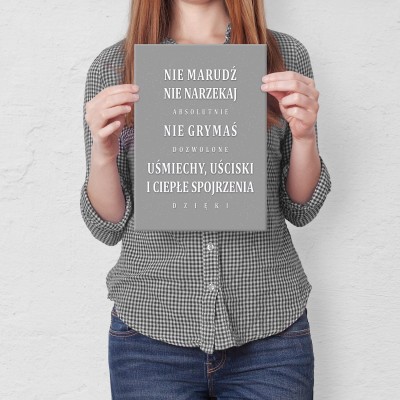 Plakat metalowy nie marudź Prezent