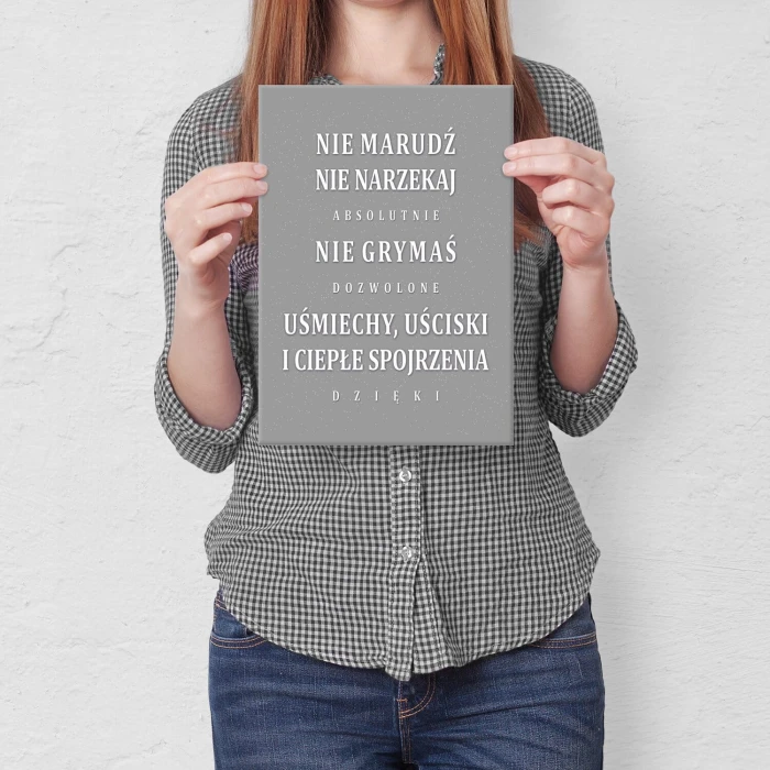 Plakat metalowy nie marudź Prezent