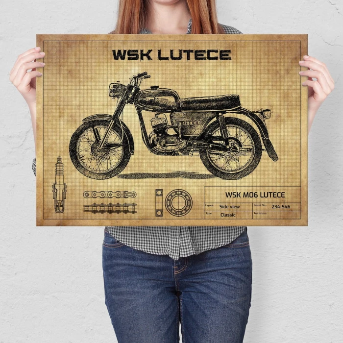 Plakat metalowy WSK Lutece Prezent