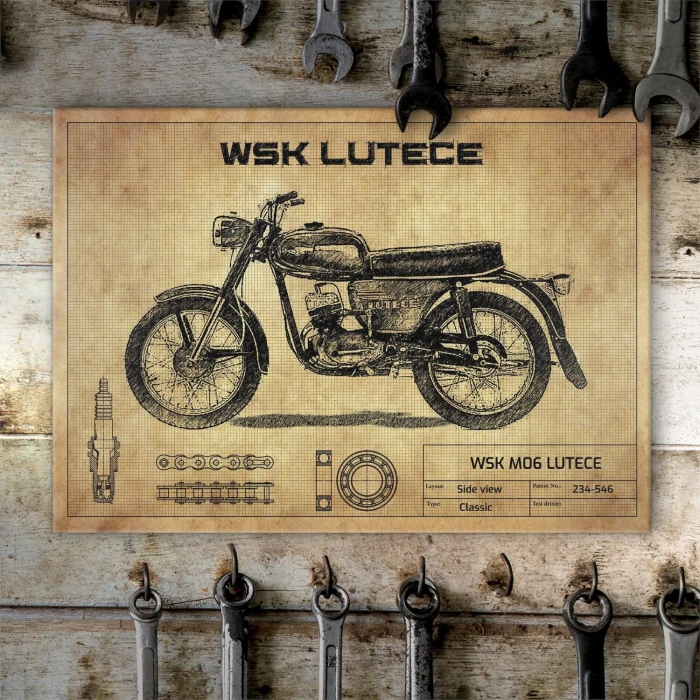 Plakat metalowy WSK Lutece Prezent