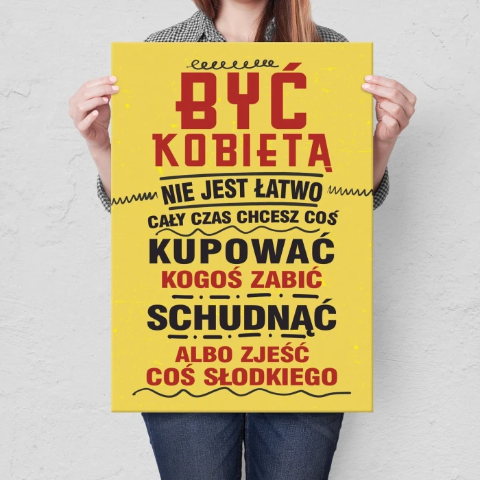 Plakat metalowy być kobietą Prezent
