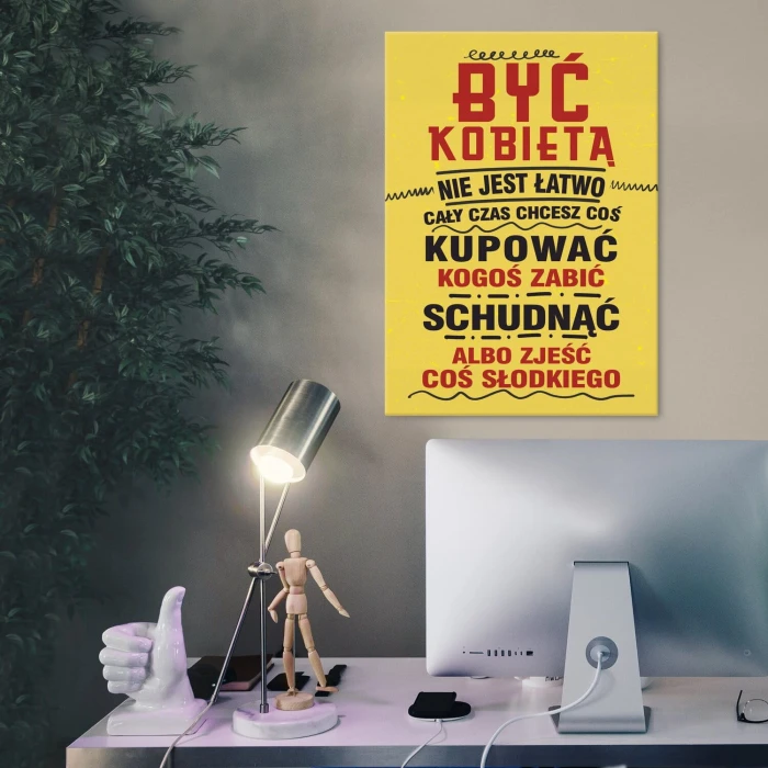 Plakat metalowy być kobietą Prezent