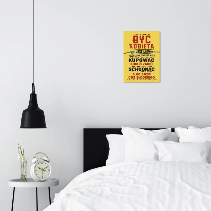 Plakat metalowy być kobietą Prezent