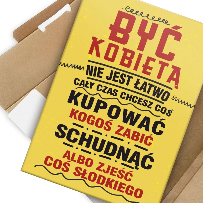 Plakat metalowy być kobietą Prezent