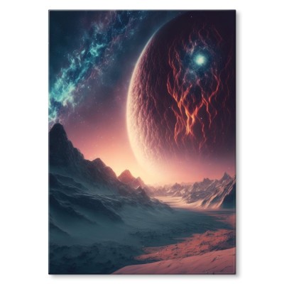 Plakat metalowy abstract moon Prezent