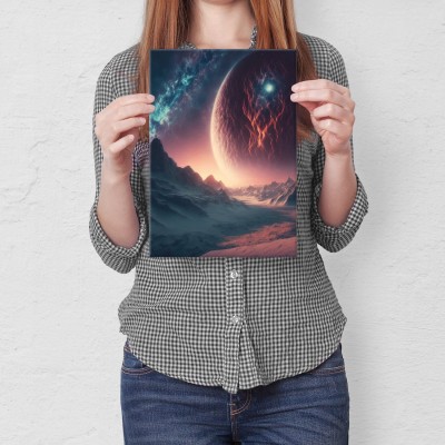 Plakat metalowy abstract moon Prezent