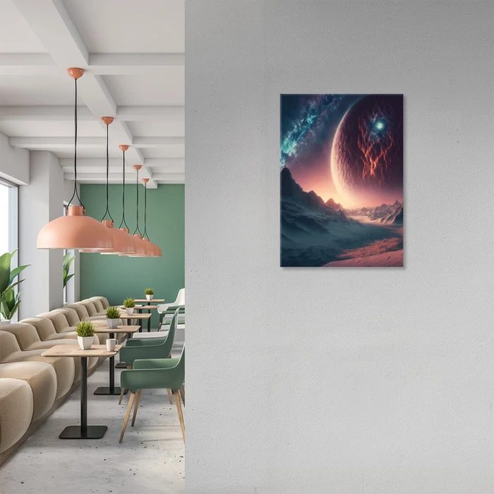 Plakat metalowy abstract moon Prezent