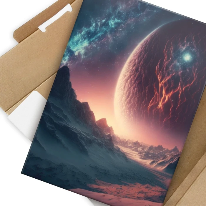 Plakat metalowy abstract moon Prezent