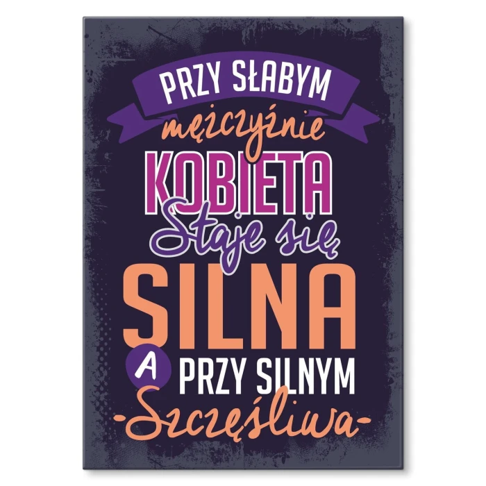 Poster metal silna i szczęśliwa gift