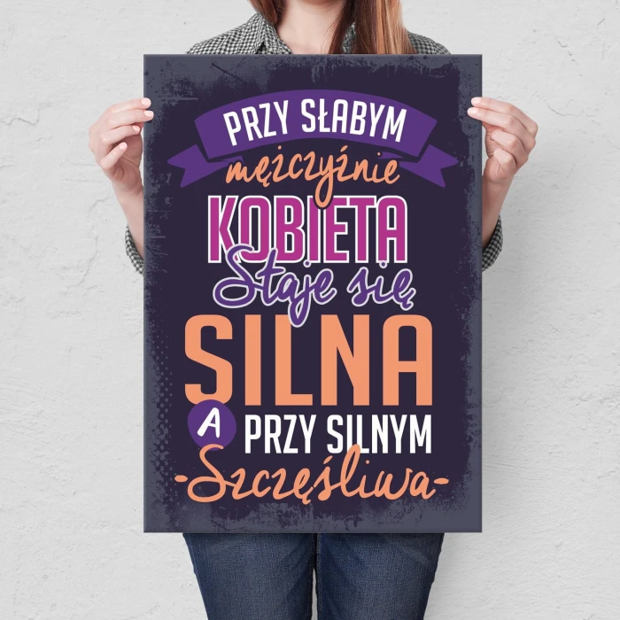 Poster metal silna i szczęśliwa gift